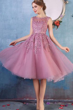 Robe de bal simple plissé textile en tulle avec perle avec décoration dentelle