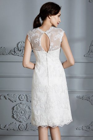 Robe de mariée naturel encolure ronde en satin de princesse a-ligne