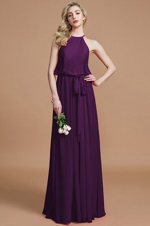 Robe demoiselle d'honneur avec ruban avec chiffon dénudé ceinture ligne a