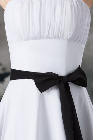 Robe demoiselle d'honneur avec ruban ruché au niveau de genou de bustier avec chiffon