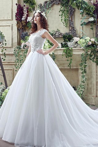 Robe de mariée longue distinguee facile avec manche épeules enveloppants avec perle