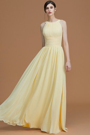 Robe demoiselle d'honneur a-ligne fermeutre eclair dénudé de princesse en chiffon