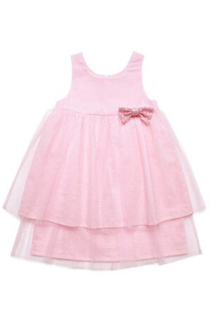 Robe cortège fille plissage au niveau de genou manche nulle fermeutre eclair textile en tulle