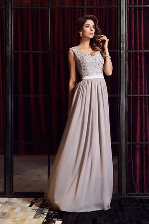 Robe de bal longue bretelles spaghetti ligne a de princesse en chiffon