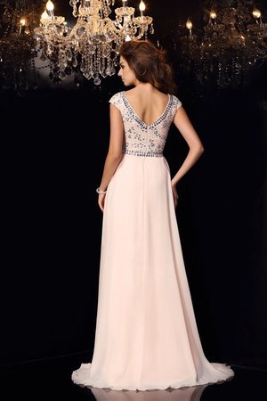 Robe de bal longue naturel de princesse avec manche courte fermeutre eclair