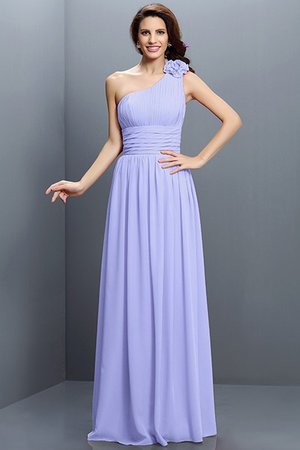 Robe demoiselle d'honneur longue avec chiffon manche nulle jusqu'au sol avec fronce