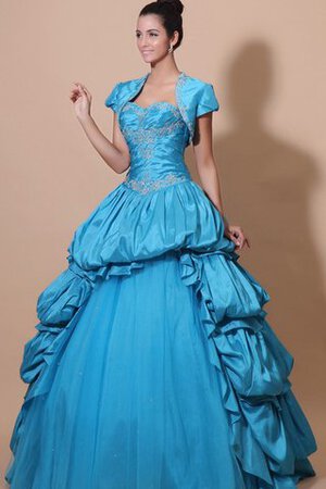 Robe de quinceanera ligne a ornée de lotus col en forme de cœur de mode de bal