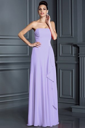 Robe demoiselle d'honneur longue avec chiffon avec perle de princesse a-ligne