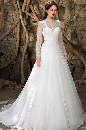 Robe de mariée romantique modeste distinguee ligne a en dentelle