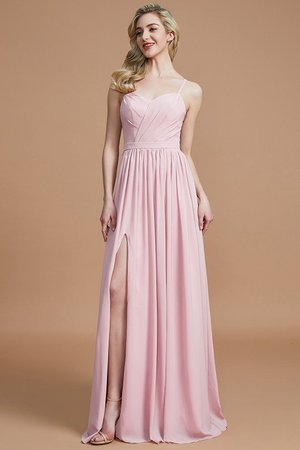 Robe demoiselle d'honneur de princesse manche nulle en chiffon ruché jusqu'au sol