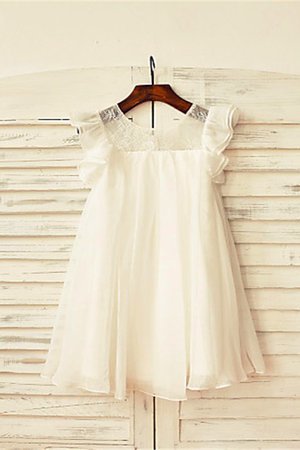 Robe cortège fille avec zip de princesse avec chiffon avec manche courte ligne a