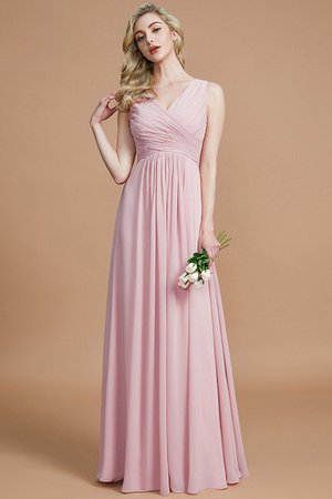 Robe demoiselle d'honneur fermeutre eclair manche nulle ruché ligne a avec chiffon