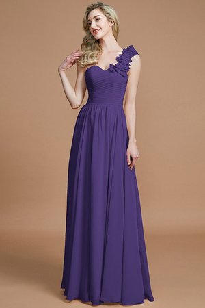 Robe demoiselle d'honneur naturel ligne a en chiffon de princesse avec sans manches