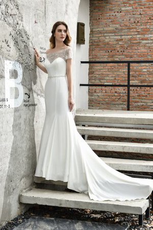 Robe de mariée avec perle en satin mode sexy longue