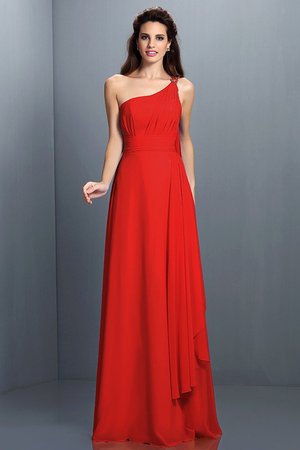 Robe demoiselle d'honneur plissage longue avec fronce avec zip a-ligne