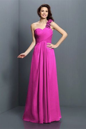 Robe demoiselle d'honneur longue de princesse avec zip avec chiffon manche nulle