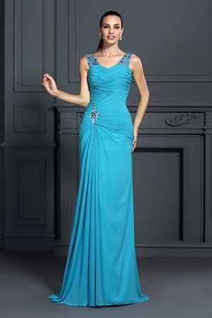 Robe de bal de lotus bretelles spaghetti de sirène fermeutre eclair avec chiffon