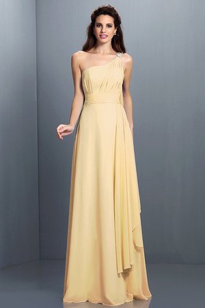 Robe demoiselle d'honneur plissage longue avec fronce avec zip a-ligne