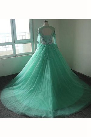 Robe de quinceanera de lotus cordon avec zip de traîne mi-longue textile en tulle