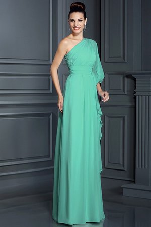 Robe demoiselle d'honneur longue gaine en chiffon avec manche 3/4 jusqu'au sol