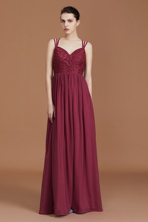 Robe demoiselle d'honneur ligne a unique ruché avec chiffon de col en cœur