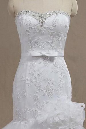 Robe de mariée de lotus bandouliere spaghetti en organza de sirène avec sans manches