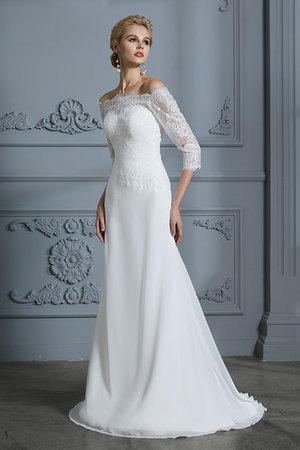 Robe de mariée avec décoration dentelle en chiffon gracieux de sirène naturel