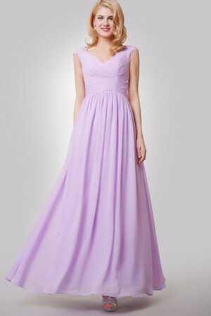 Robe demoiselle d'honneur romantique mode avec chiffon longueur au ras du sol ruché