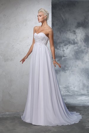 Robe de mariée longue de princesse avec chiffon avec perle fermeutre eclair