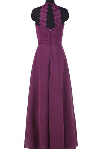 Robe demoiselle d'honneur plissage simple avec chiffon fermeutre eclair ligne a