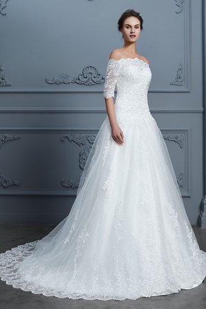 Robe de mariée avec manche 1/2 parfait d'epaule ecrite de mode de bal naturel