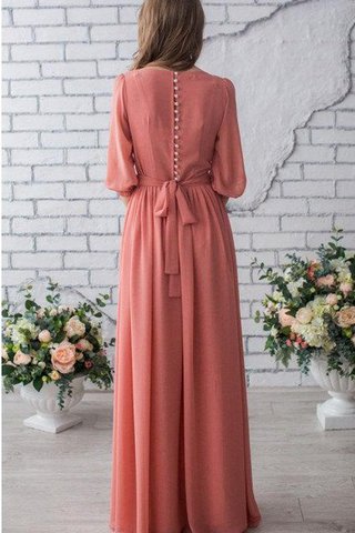 Robe demoiselle d'honneur facile avec manche 1/2 encolure ronde ceinture avec ruban