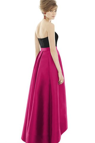 Robe demoiselle d'honneur luxueux ligne a col en forme de cœur haut bas avec zip