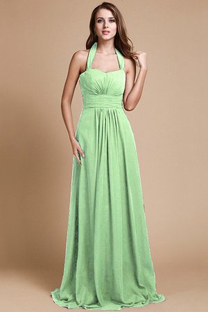 Robe demoiselle d'honneur fermeutre eclair de lotus dénudé manche nulle en chiffon