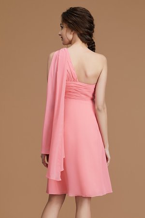 Robe demoiselle d'honneur avec chiffon d'épaule asymétrique enchanteur a-ligne bref