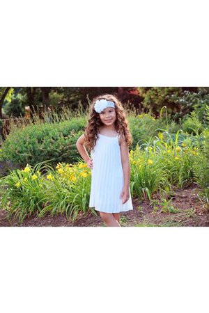 Robe cortège fille naturel plissage avec chiffon au niveau de genou manche nulle