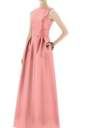 Robe demoiselle d'honneur longue plissage poches jusqu'au sol en satin