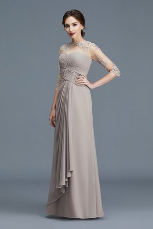 Robe mère de mariée naturel de princesse avec manche 3/4 ligne a de lotus