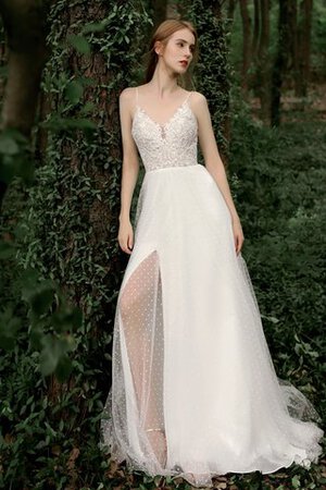 Robe de mariée textile en tulle de traîne courte avec zip enchanteur charmeuse