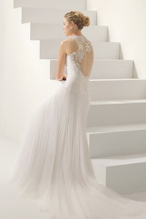 Robe de mariée longue classique salle interne au niveau de cou avec sans manches