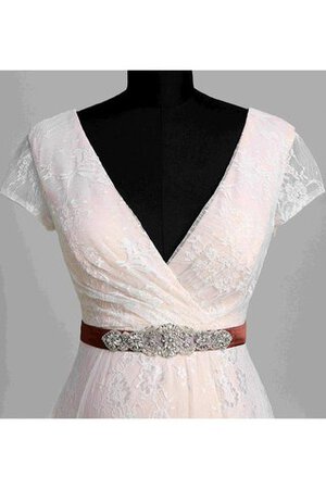 Robe de mariée plissé en plage fermeutre eclair enceinte v encolure