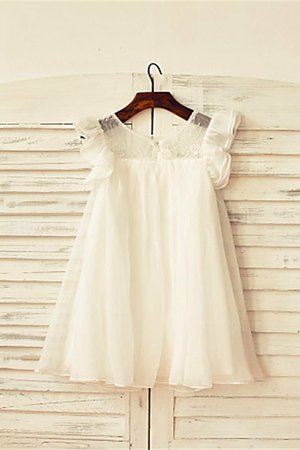 Robe cortège fille avec zip de princesse avec chiffon avec manche courte ligne a