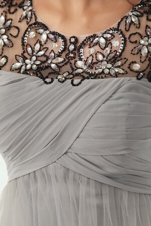 Robe mère de mariée modeste de tour de ceinture empire encolure ronde avec perle ligne a