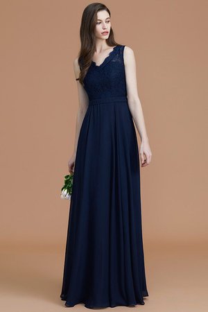 Robe demoiselle d'honneur naturel jusqu'au sol ligne a de princesse v encolure
