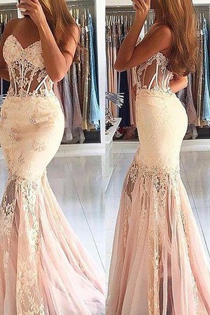 Robe de bal naturel de col en cœur textile en tulle avec sans manches de sirène