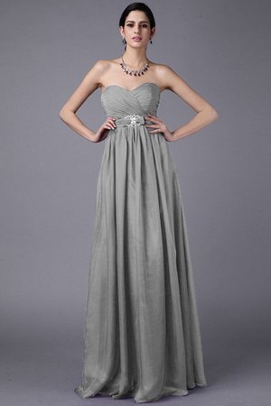 Robe demoiselle d'honneur longue plissage avec chiffon manche nulle avec fronce