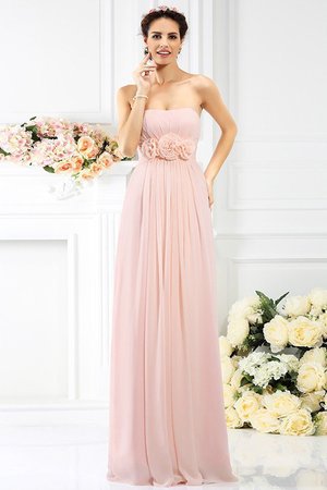 Robe demoiselle d'honneur longue manche nulle ligne a avec fleurs de bustier