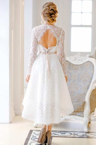 Robe de mariée facile bref cordon avec manche longue noeud