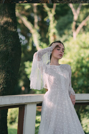 Robe de mariée avec zip sucré longue modeste naturel