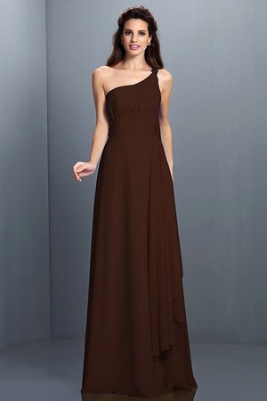 Robe demoiselle d'honneur plissage longue avec fronce avec zip a-ligne